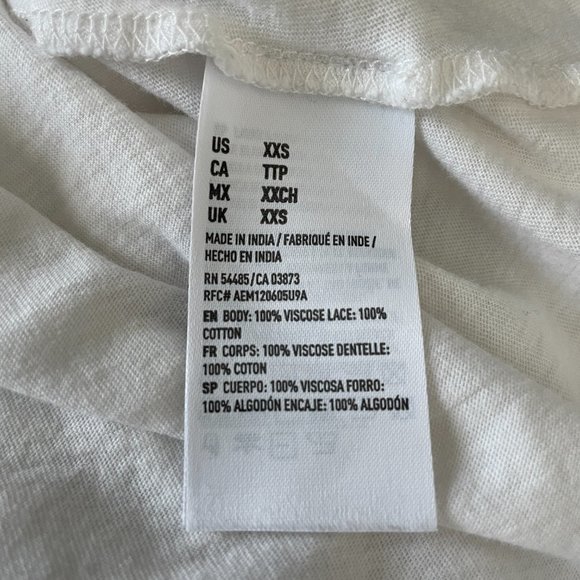 AMERICAN EAGLE OUTFITTERS WHITE TIERED BOHO DRESS FLORAL CROCHET LACE BACK XXS - Picture 9 of 9